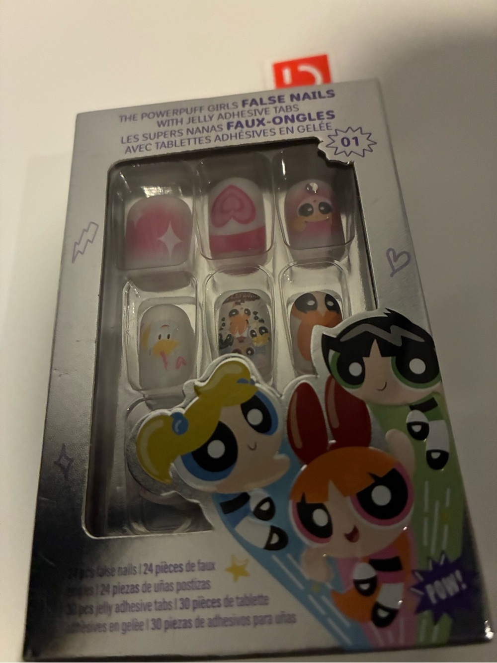 Powerpuff Girls Press-On False Nails - Pink & White Character Set